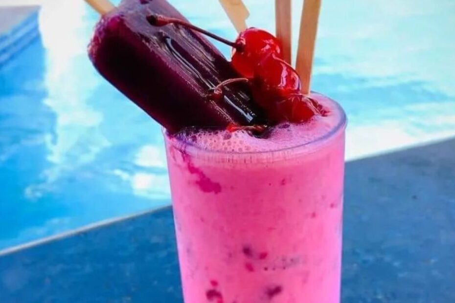 Drink de Frutas Vermelhas Sem Álcool com Picolé